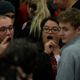 Protesters chant as then-Republican presidential candidate Donald Trump speaks at Hansen Agriculture Student Learning Center at Iowa State University on Jan. 19, 2016, in Ames.
Aaron P. Bernstein/Getty Images